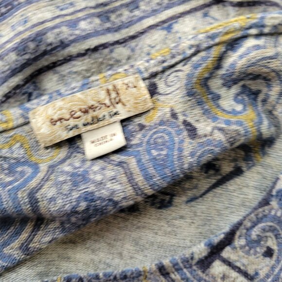 Live Let Live Women Top Extra Large XL 3/4 Sleeve Studded Blue GEO255XE - Picture 5 of 7